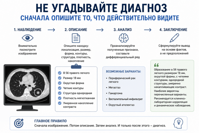 Не угадывайте диагноз: сначала опишите то, что действительно видите